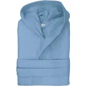 The One Towelling Velours Badjas Capuchon - Aqua Azura - S/M