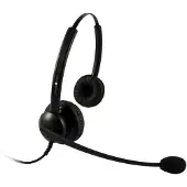 Plusonic Telefoonheadset 5.2P, binauraal, NC (Bedraad), Kantoorheadset, Zwart