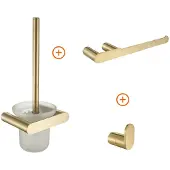 Guido Gusto Toilet accessoires set mat goud ovaal