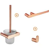 Guido Gusto Toilet accessoires set mat rose goud ovaal