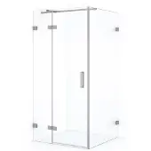 Maxaro Diamond Douchecabine | 100x80 cm Rvs Helder glas Draaideur Rechthoek