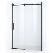 Maxaro Crystal Allure Douchedeur 140 cm Mat Zwart Helder Glas Schuifdeur | Douchedeur Schuifdeur | Schuifdeur Douche | Schuifwand douche
