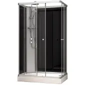 Maxaro Modera Complete Douchecabine | 120x80 cm Zwart glas Schuifdeur Rechthoek