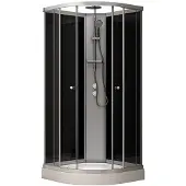Maxaro Modera Douchecabine 90x90 cm Zwart Glas Schuifdeur Kwartrond | Douchecabine Kopen | Douchecabine Kwartrond