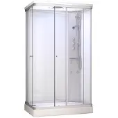 Maxaro Modera Douchecabine 120x80 cm Wit Glas Schuifdeur Rechthoek | Douchecabine Kopen | Douchecabine met schuifdeur