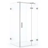 Maxaro Diamond Douchecabine | 90x80 cm Rvs Helder glas Draaideur Rechthoek