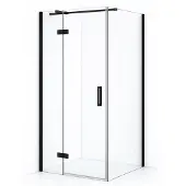 Maxaro Diamond Douchecabine | 90x70 cm Mat zwart Helder glas Draaideur Rechthoek