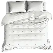 De Witte Lietaer Dekbedovertrek Butterflies Meteorit Off White Satijn-240 x 200 / 220 cm | Lits-Jumeaux