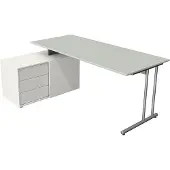 Kerkmann - Bureau Profi licht grijs met archiefkast 180x80cm