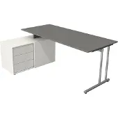 Kerkmann - Bureau Profi grafiet grijs met archiefkast 180x80cm