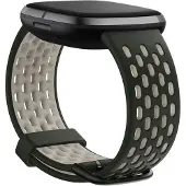 Fitbit Versa 4/3 en Sense 2/1 Siliconen Bandje Zwart/Wit L