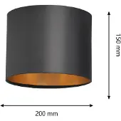 Helam Kap Alba, Ø 20 cm, E27, zwart/goud Alba, zwart, Woon-/ Eetkamer, Textiel / Stof / Zijde