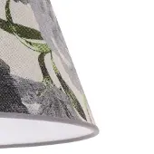 Duolla kap Sofia hoogte 31 cm, bloemenpatroon grijs , alu / grijs / zink, Textiel / Stof / Zijde