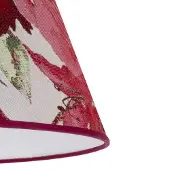 Duolla kap Sofia hoogte 21 cm, bloemenpatroon rood, rood, Textiel / Stof / Zijde