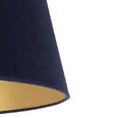 Duolla Lampenkap Cone hoogte 18 cm, donkerblauw/goud, blauw, Textiel / Stof / Zijde