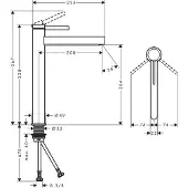 Hansgrohe Finoris - Wastafelmengkraan - Ééngreeps bediening - Met afvoerplug - 260mm - Mat Wit