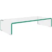 vidaXL TV-meubel/monitorverhoger transparant 60x25x11 cm glas