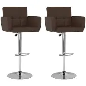 vidaXL Barstoelen 2 st kunstleer bruin