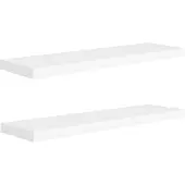 vidaXL Wandschappen zwevend 2 st 90x23,5x3,8 cm MDF wit