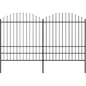 vidaXL Tuinhek met speerpunt staal 337x200 cm zwart