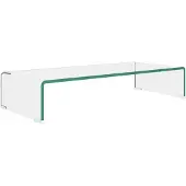 vidaXL Tv-meubel/monitorverhoger transparant 70x30x13 cm glas
