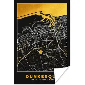 PosterMonkey Poster Stadskaart – Plattegrond – Kaart – Dunkerque - Frankrijk - 20x30 cm