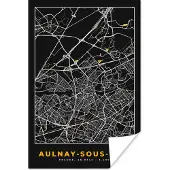 PosterMonkey Poster Plattegrond – Kaart – Stadskaart – Frankrijk – Aulnay-sous-Bois - 80x120 cm