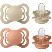 BIBS Supreme Siliconen Vanilla & Peach maat 1 0-6 maanden