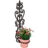 Relaxdays bloempothouder muur - plantenhanger gietijzer - plantenhouder buiten - metaal