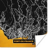 PosterMonkey Poster Fort-de-France – Plattegrond – Frankrijk – Kaart – Stadskaart - 30x30 cm