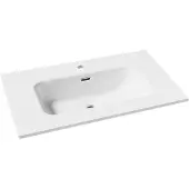 Linie Baro enkele wastafel Glanzend Witte Porselein 70 x 46 cm