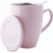 Shamila Theemok met Theefilter en Deksel - Keramiek - Inclusief RVS Theezeef - 350 ml - Roze