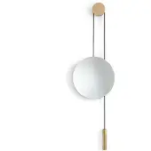 New Works Rise and Shine spiegel Natural oak-brass weight