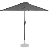 Vonroc Premium Parasol Magione – Duurzaam - Halfrond 270x135cm – UV werend - Grijs – Incl. beschermhoes