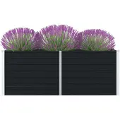 vidaXL Plantenbak verhoogd 160x80x45 cm gegalvaniseerd staal antraciet