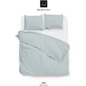 Zohome Dekbedovertrek Lino Mint Green Katoen-240 x 200 / 220 cm | Lits-Jumeaux