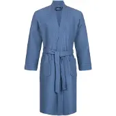 Morgenstern badjas Luca wafelstof Kimono 120cm Jeans blauw XXL