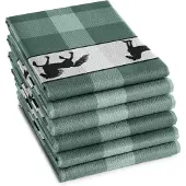 DDDDD Theedoek Shanti 60x65cm groen 6st groen Katoen Thee- en keukendoek