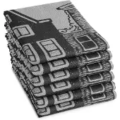 DDDDD Theedoek Canal 60x65cm zwart 6st zwart Katoen Thee- en keukendoek