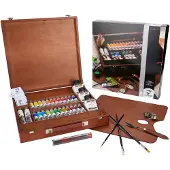 Van Gogh Olieverf kist Expert met 24 kleuren in tubes van 20 ml + 2 kleuren in tubes van 60 ml + accessoires