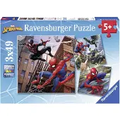 Ravensburger Spider-Man in actie - Kinderpuzzel 3 x 49 stukjes - Vanaf 5+