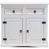 Ebuy24 New Mexico wit dressoir met 2 deuren en 2 laden 91,5cm breed.