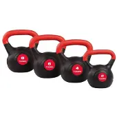 Sko Fitness PVC Kettlebell - Gewicht - 6 kg - Krachttraining - Rood - Zwart