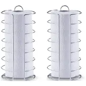 Zeller 2x Zilveren metalen keukenrolhouders rond half dicht 15 x 30 cm - Keukenrolhouders