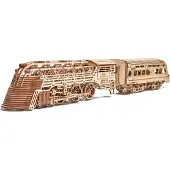 Wood Trick Atlantic Express Train 3D houten puzzels voor volwassenen en kinderen om te bouwen - 26,7 x 4 inch - Ritten tot 9 ft - Modelset voor mecha
