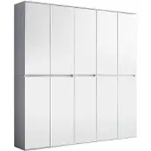 Ebuy24 Minor kledingkast 10 deuren, wit, spiegel.