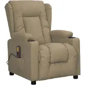 vidaXL Massagestoel kunstleer cappuccinokleurig