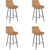 Bronx71 Industriële barkruk Brooke cognac 72 cm - Barkrukken set van 4.
