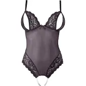 Cottelli collection - open body - kant en parels - zwart - L