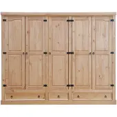 Ebuy24 Grote garderobekast 5-drs grenen New Mexico.